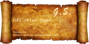 Göckler Soma névjegykártya